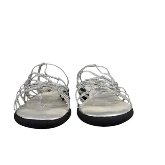 Cabin Creek Shoes Womens 6 Sandal Fashion Slip On Strappy Metallic Elastic Retro - Picture 2 of 11